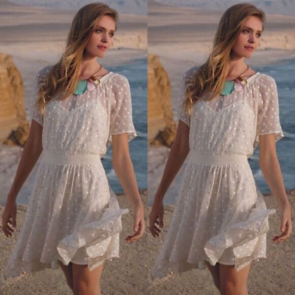 Anthropologie x Leifnotes Dot Gleam Sheer Dress - Picture 1 of 3